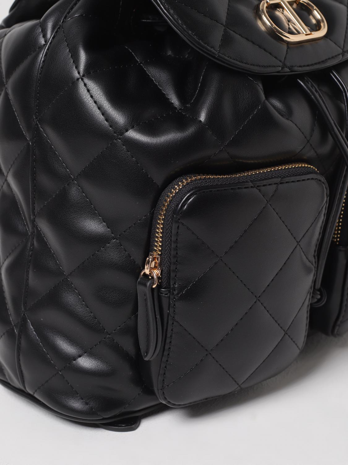 TWINSET ZAINO: Zaino Audrey trapuntato con logo Oval T Twinset, Nero - Img 3