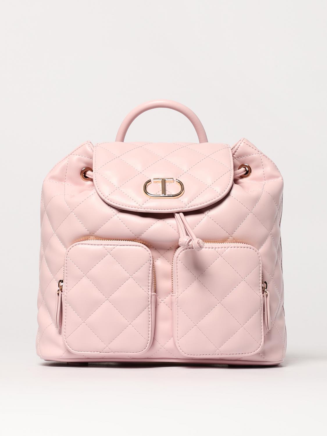 TWINSET ZAINO: Zaino Audrey trapuntato con logo Oval T Twinset, Rosa - Img 1