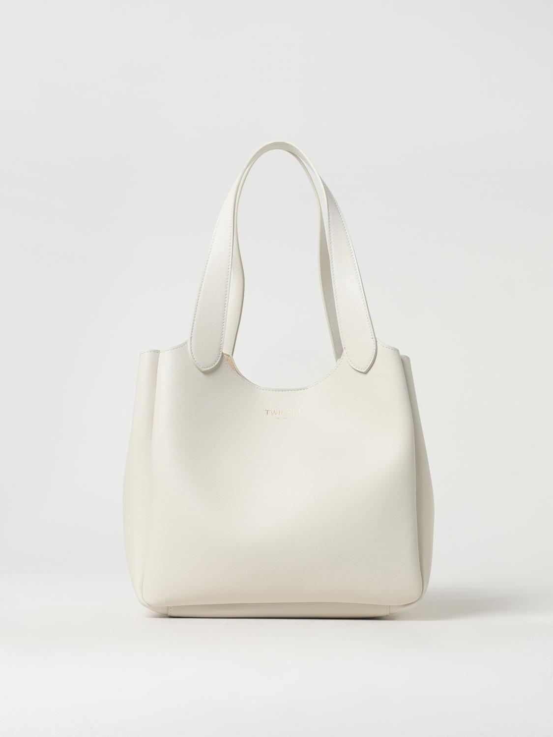 TWINSET BORSA A SPALLA: Borsa Forever Twinset in pelle , Perla - Img 1