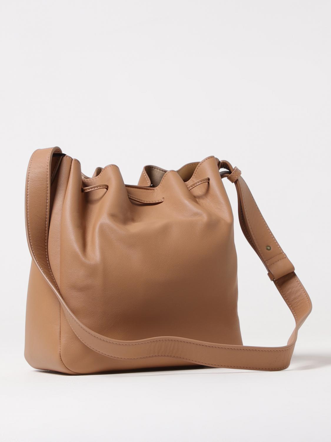 TWINSET BORSA A TRACOLLA: Borsa a secchiello Forever Twinset in pelle , Cammello - Img 2