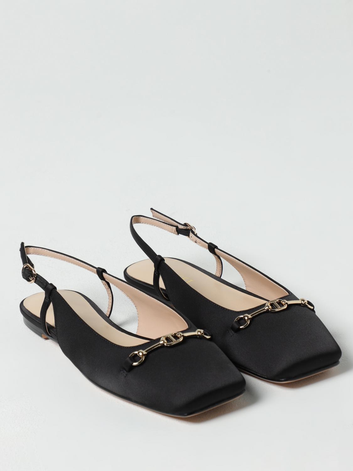 TWINSET BALLERINE: Ballerina Twinset in raso con morsetto , Nero - Img 2