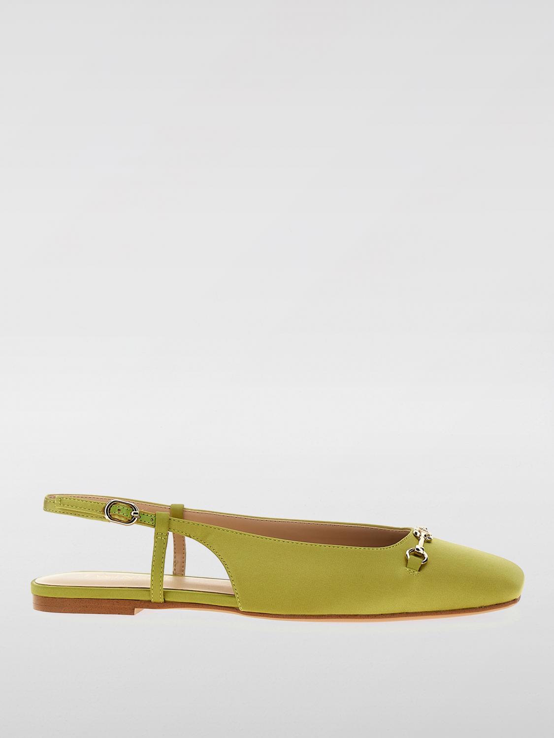 TWINSET BALLERINE: Ballerina Twinset in raso con morsetto , Verde - Img 1