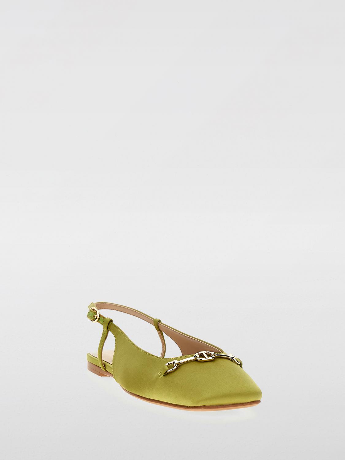 TWINSET BALLERINE: Ballerina Twinset in raso con morsetto , Verde - Img 2