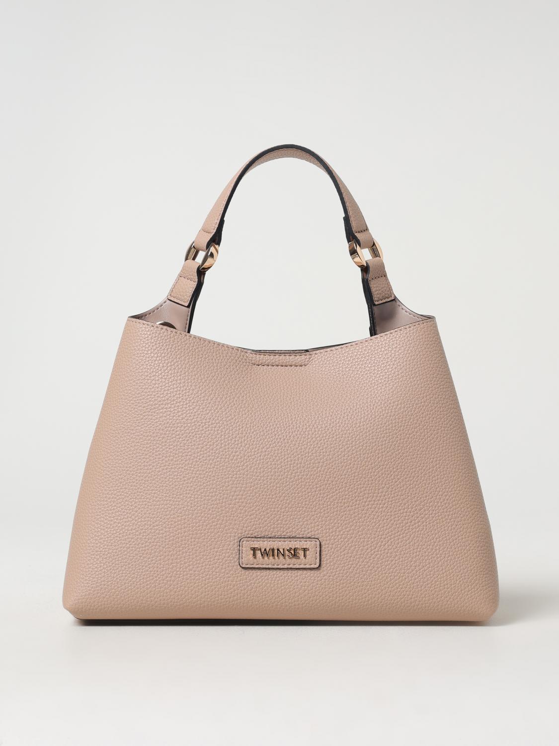 TWINSET BORSA A MANO: Borsa Twinset in pelle sintetica a grana , Nudo - Img 1