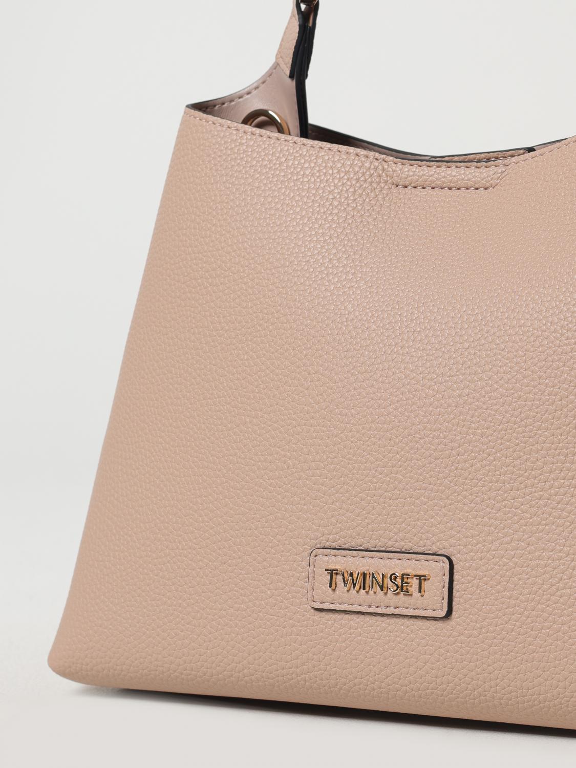 TWINSET BORSA A MANO: Borsa Twinset in pelle sintetica a grana , Nudo - Img 3