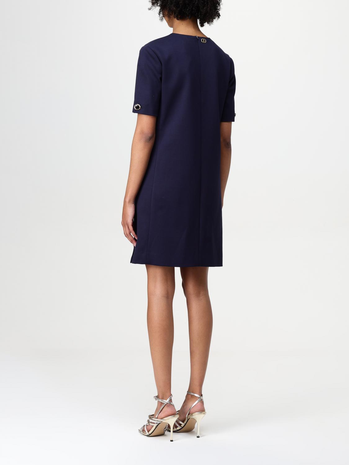 TWINSET ABITO: Abito basic Twinset in misto viscosa , Blue - Img 2