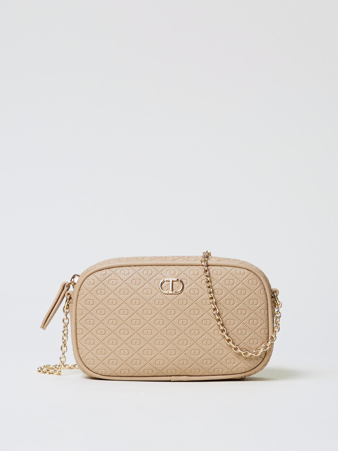 TWINSET BORSA MINI: Borsa Twinset in pelle sintetica con logo goffrato , Corda - Img 1