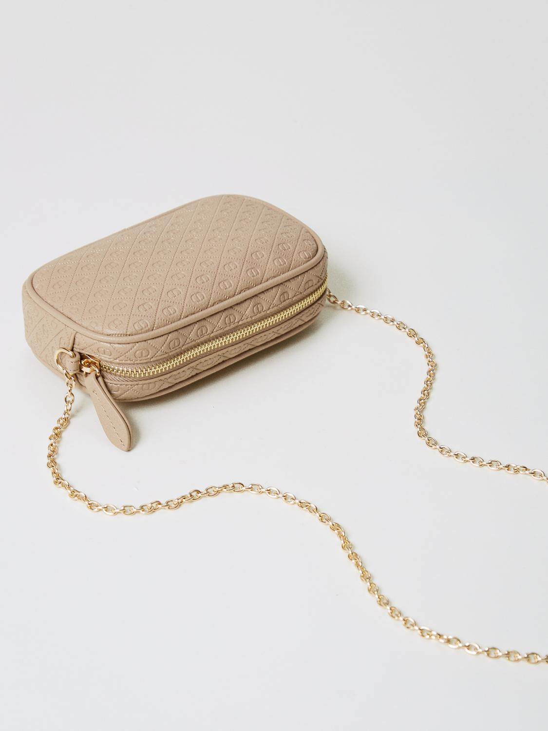 TWINSET BORSA MINI: Borsa Twinset in pelle sintetica con logo goffrato , Corda - Img 2