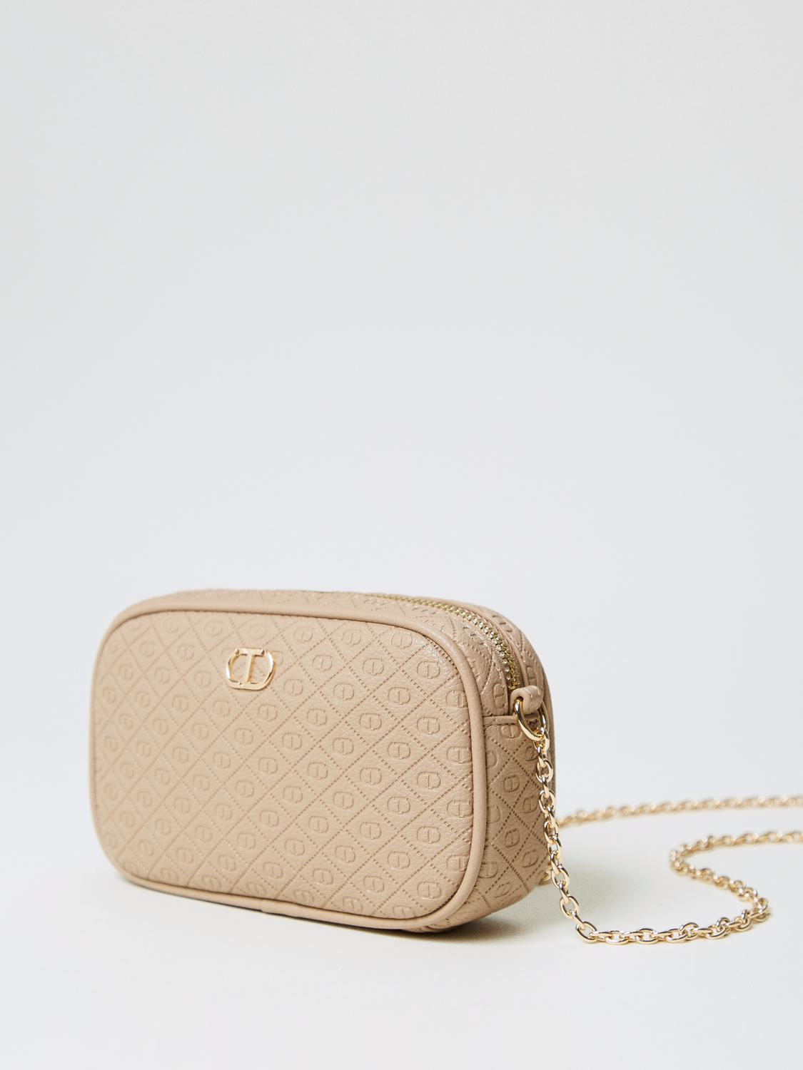 TWINSET BORSA MINI: Borsa Twinset in pelle sintetica con logo goffrato , Corda - Img 3