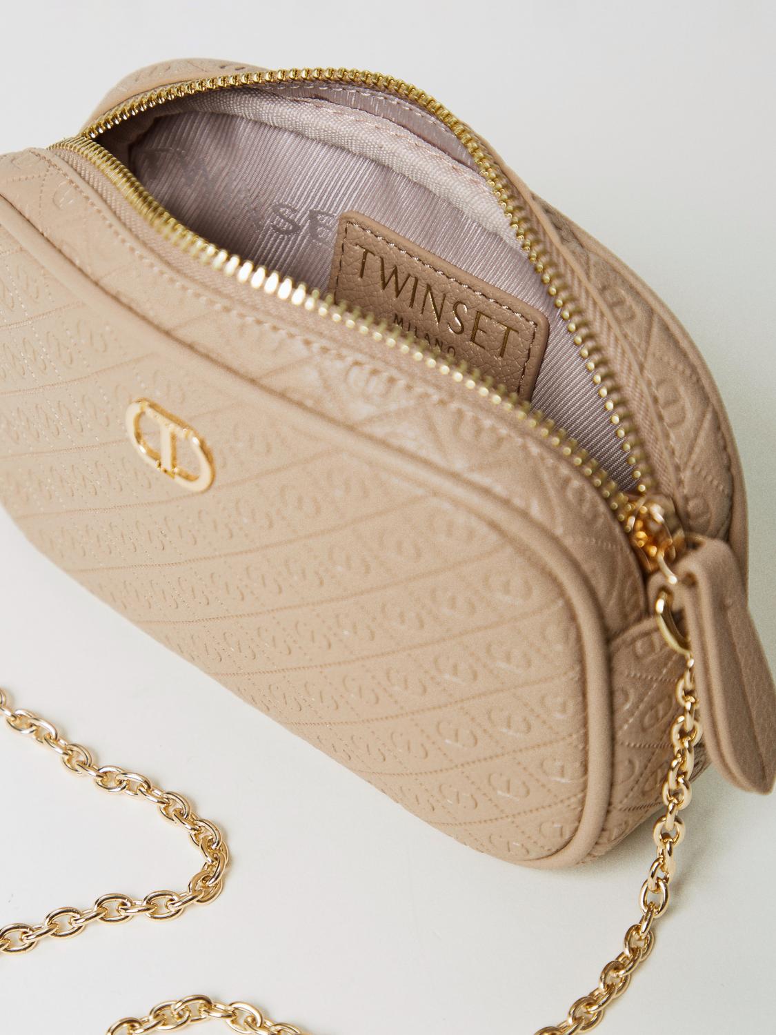 TWINSET BORSA MINI: Borsa Twinset in pelle sintetica con logo goffrato , Corda - Img 4