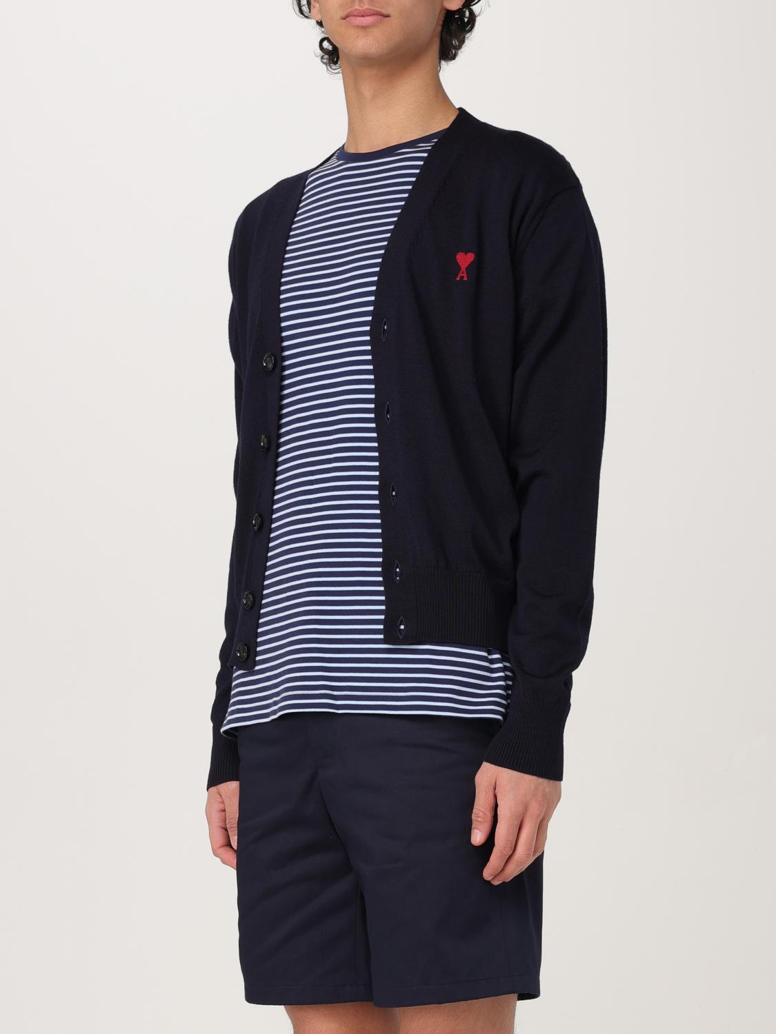 AMI PARIS PULLOVER: Strickjacke herren Ami Paris, Blau - Img 4