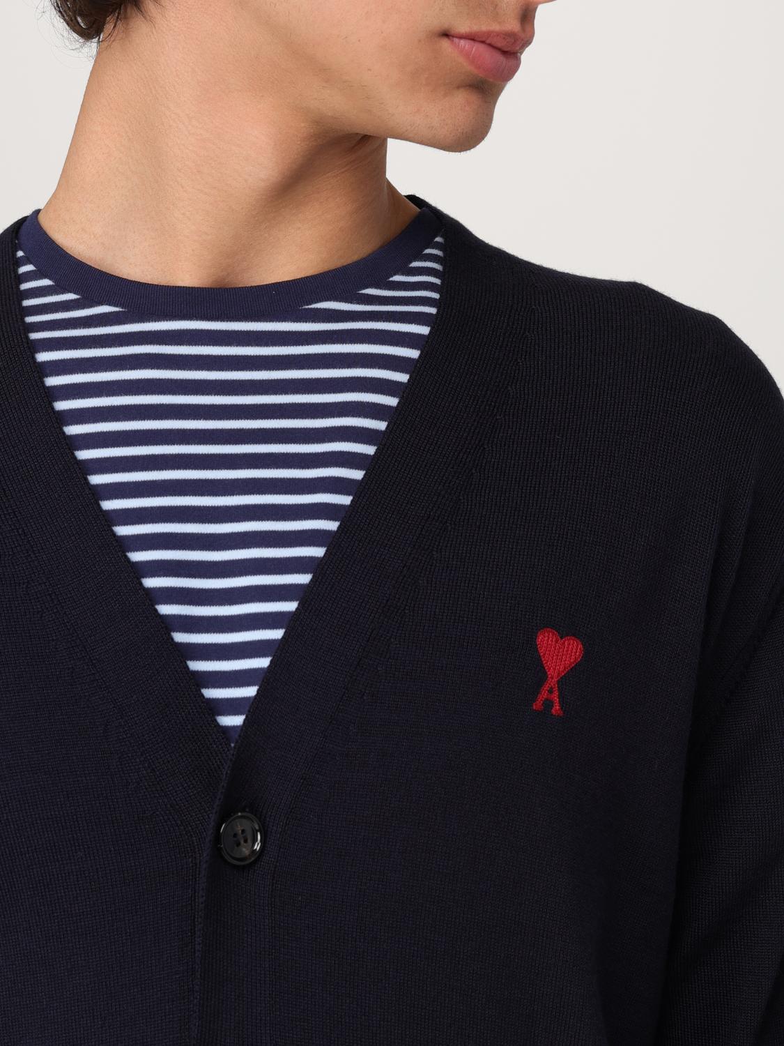 AMI PARIS PULLOVER: Strickjacke herren Ami Paris, Blau - Img 5