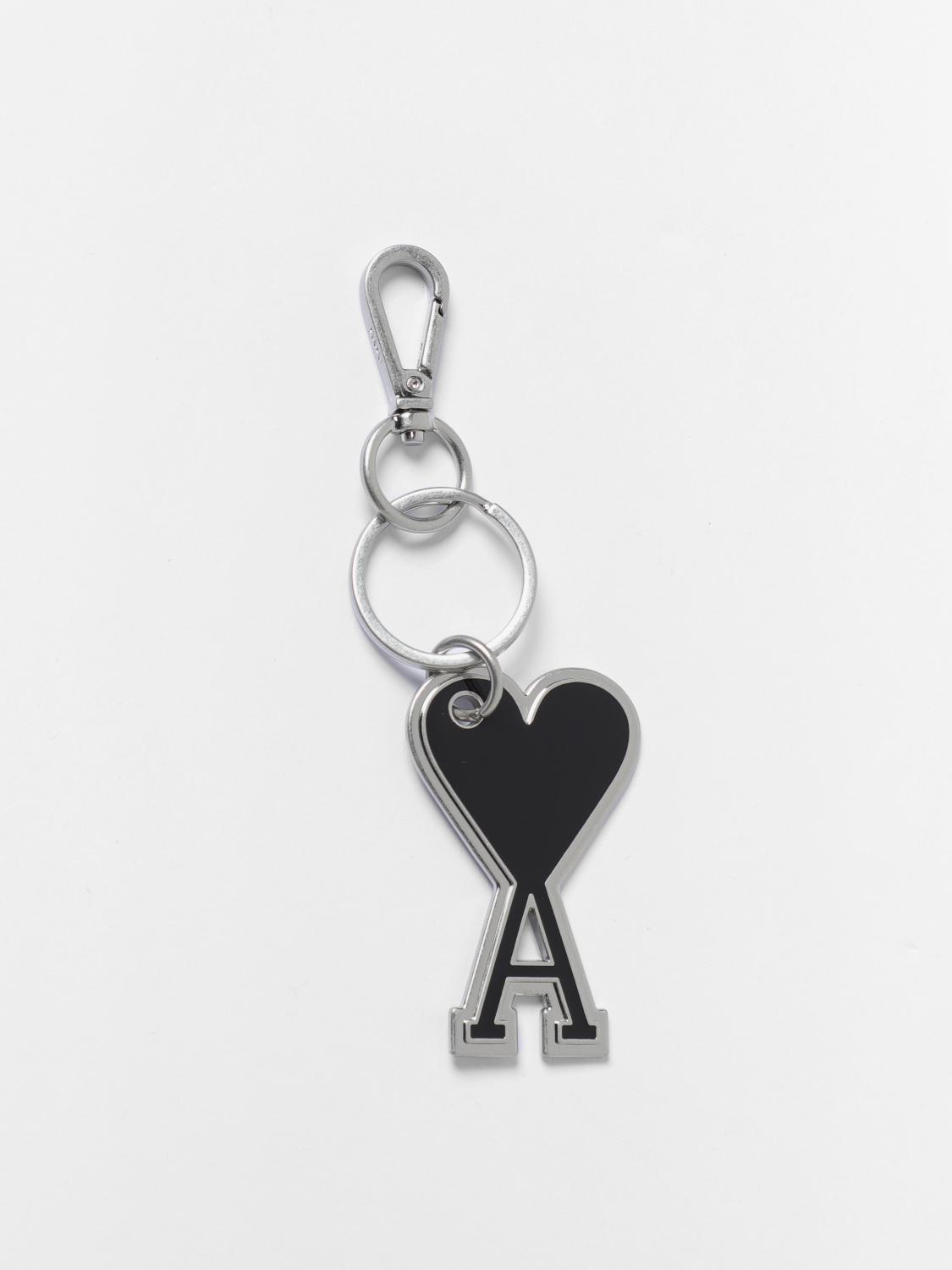 AMI PARIS PORTACHIAVI: Portachiavi Ami De Coeur Ami Paris in ottone smaltato , Nero - Img 1