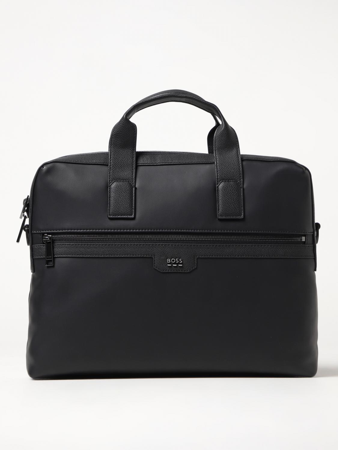 BOSS BRIEFCASE: Boss nylon and grained synthetic leather work bag, Black - Img 1