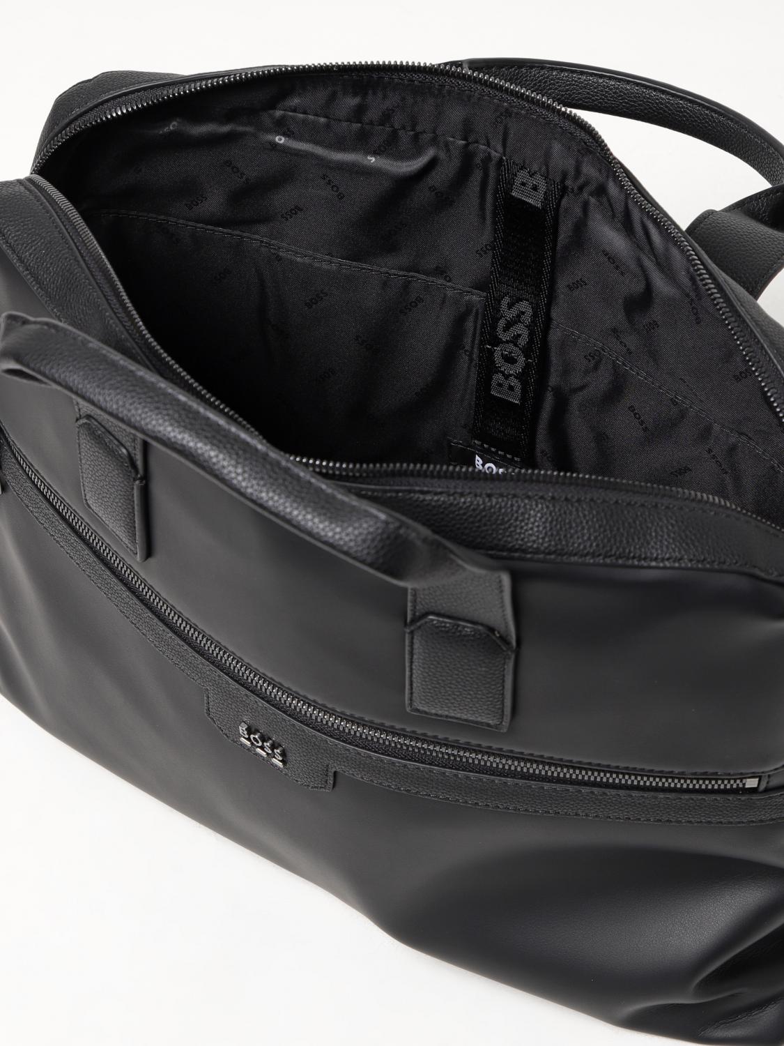 BOSS BRIEFCASE: Boss nylon and grained synthetic leather work bag, Black - Img 3