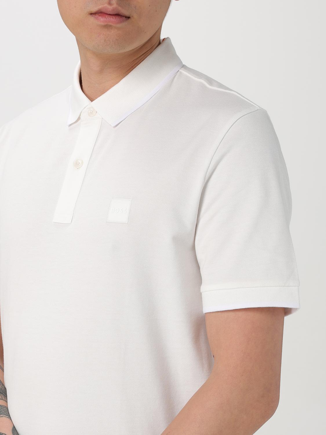 BOSS POLO: Polo de algodón con mini logo Boss, Blanco - Img 3