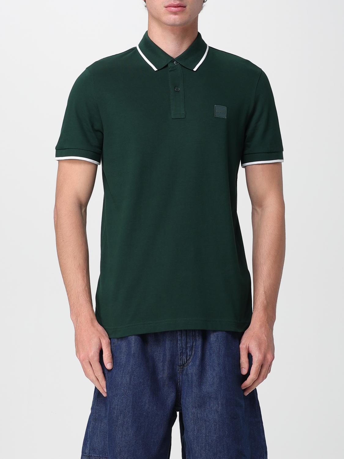 BOSS POLO: Polo de algodón con mini logo Boss, Verde - Img 1