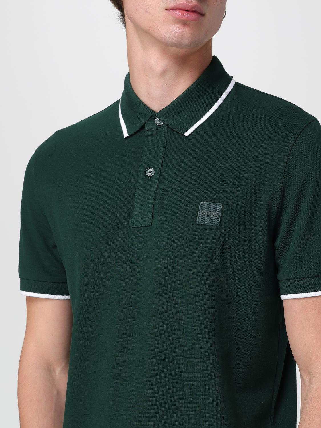 BOSS POLO: Polo de algodón con mini logo Boss, Verde - Img 3