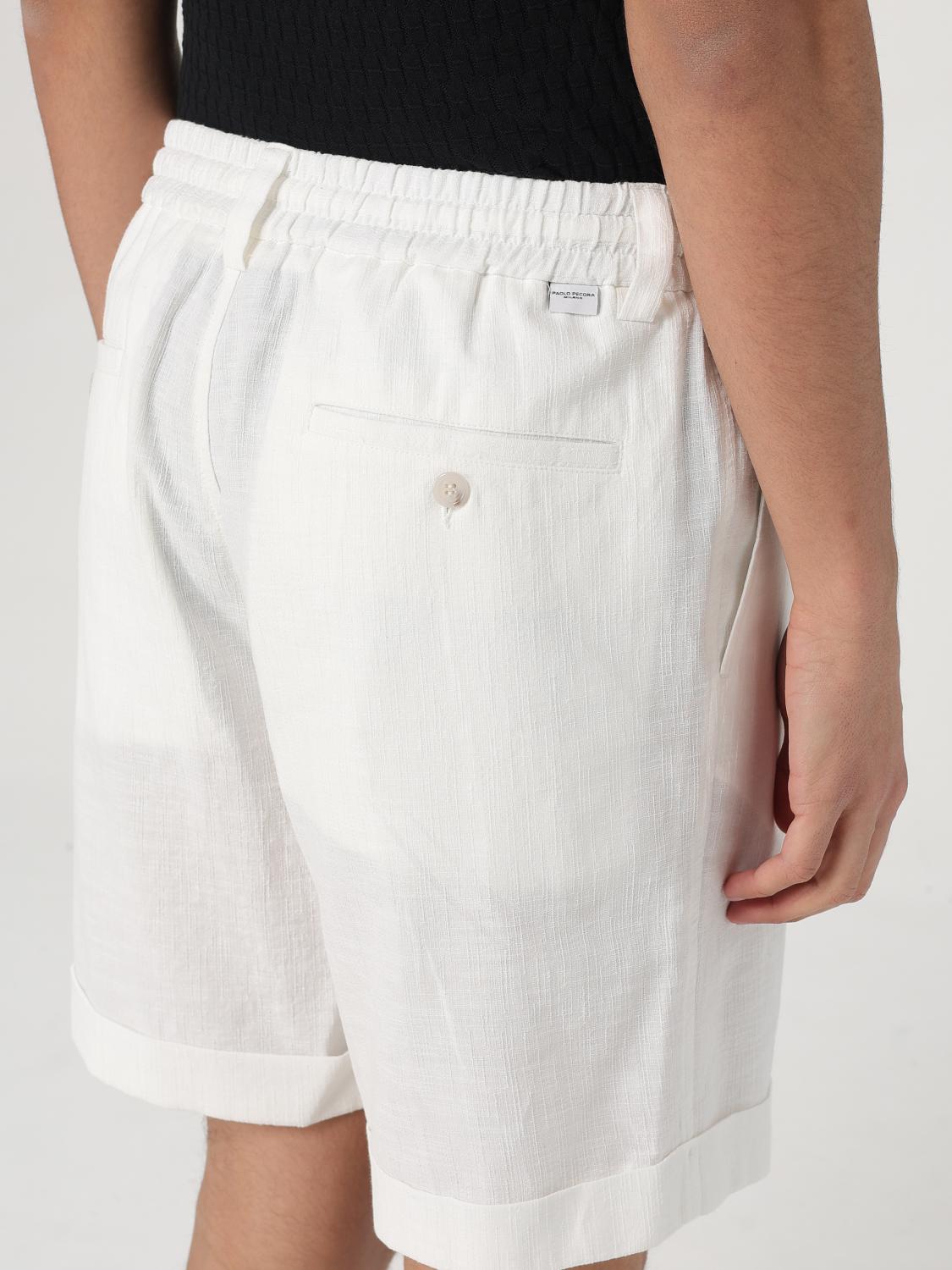 PAOLO PECORA ショートパンツ: ショートパンツ メンズ Paolo Pecora, イエロークリーム - Img 3