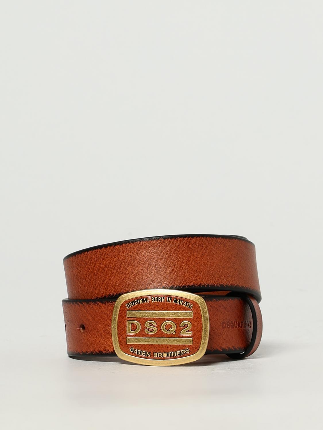DSQUARED2 CINTURA: Cintura Dsquared2 in pelle a grana naturale , Marrone - Img 1