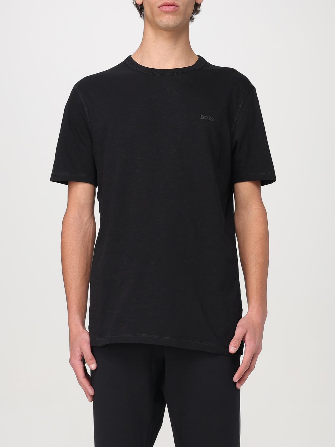 HUGO T-SHIRT: T-shirt basique en coton avec mini logo Hugo, Noir - Img 1