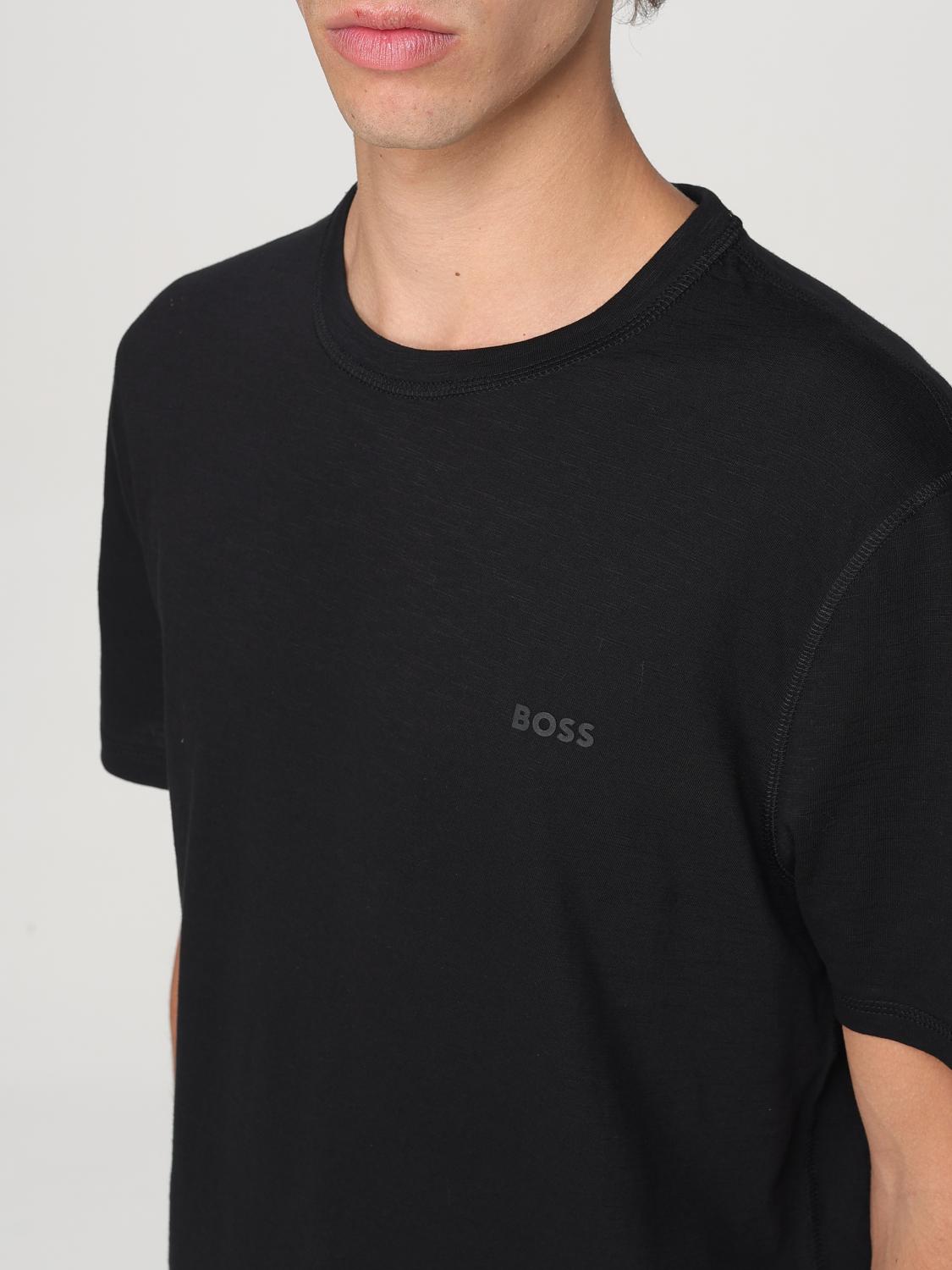 HUGO T-SHIRT: T-shirt basique en coton avec mini logo Hugo, Noir - Img 3