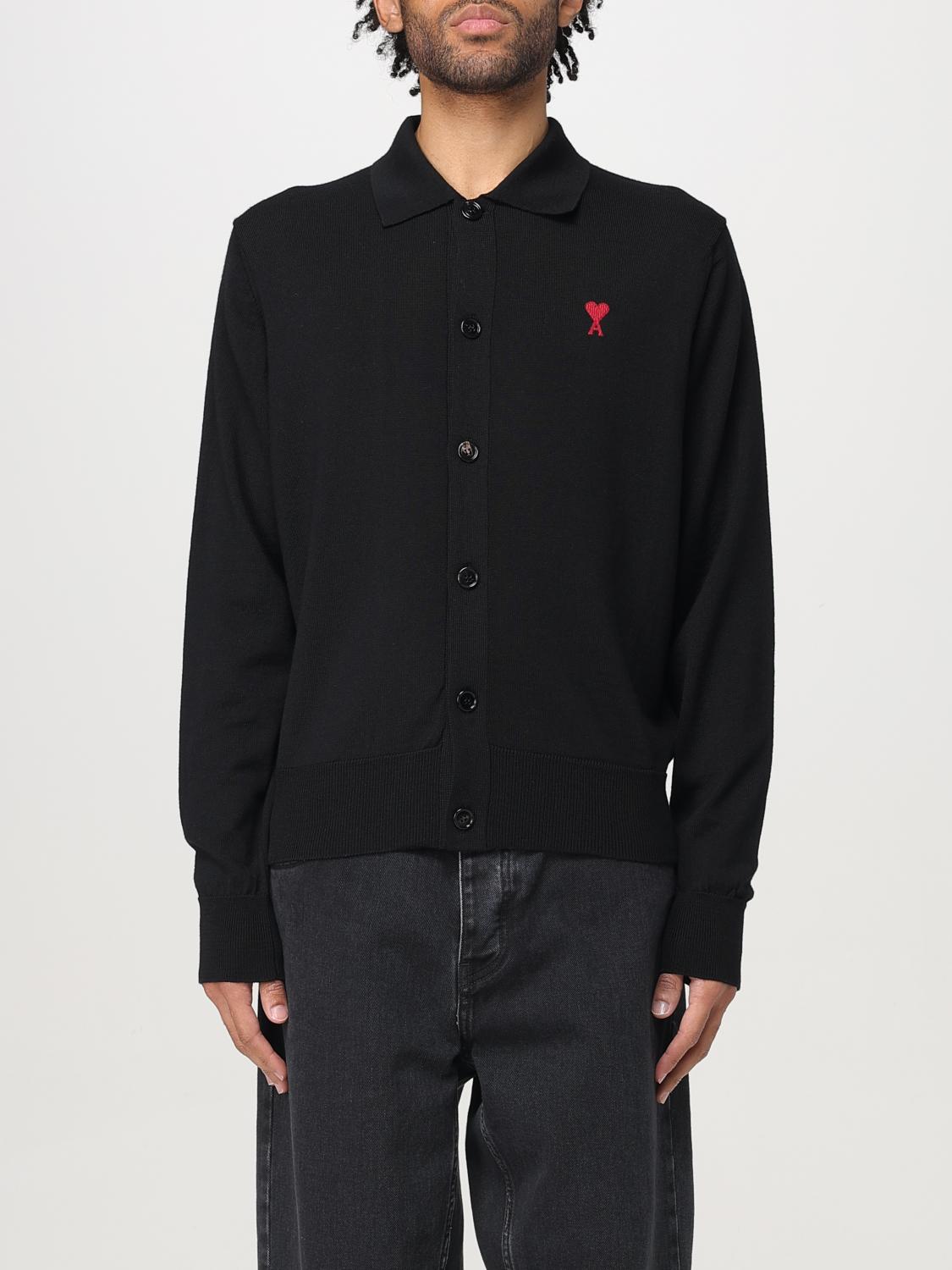 AMI PARIS CARDIGAN: Polo homme Ami Paris, Noir - Img 1