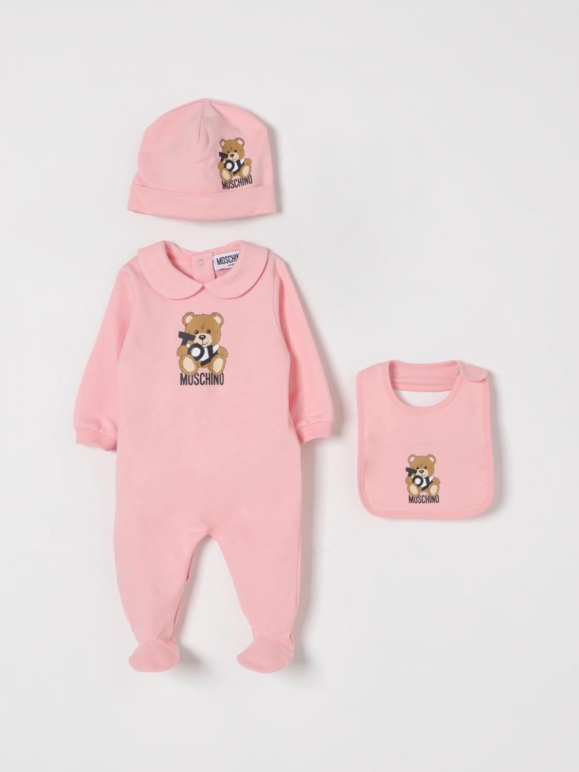 MOSCHINO ENSEMBLE: Kit naissance enfant Moschino, Rose - Img 3