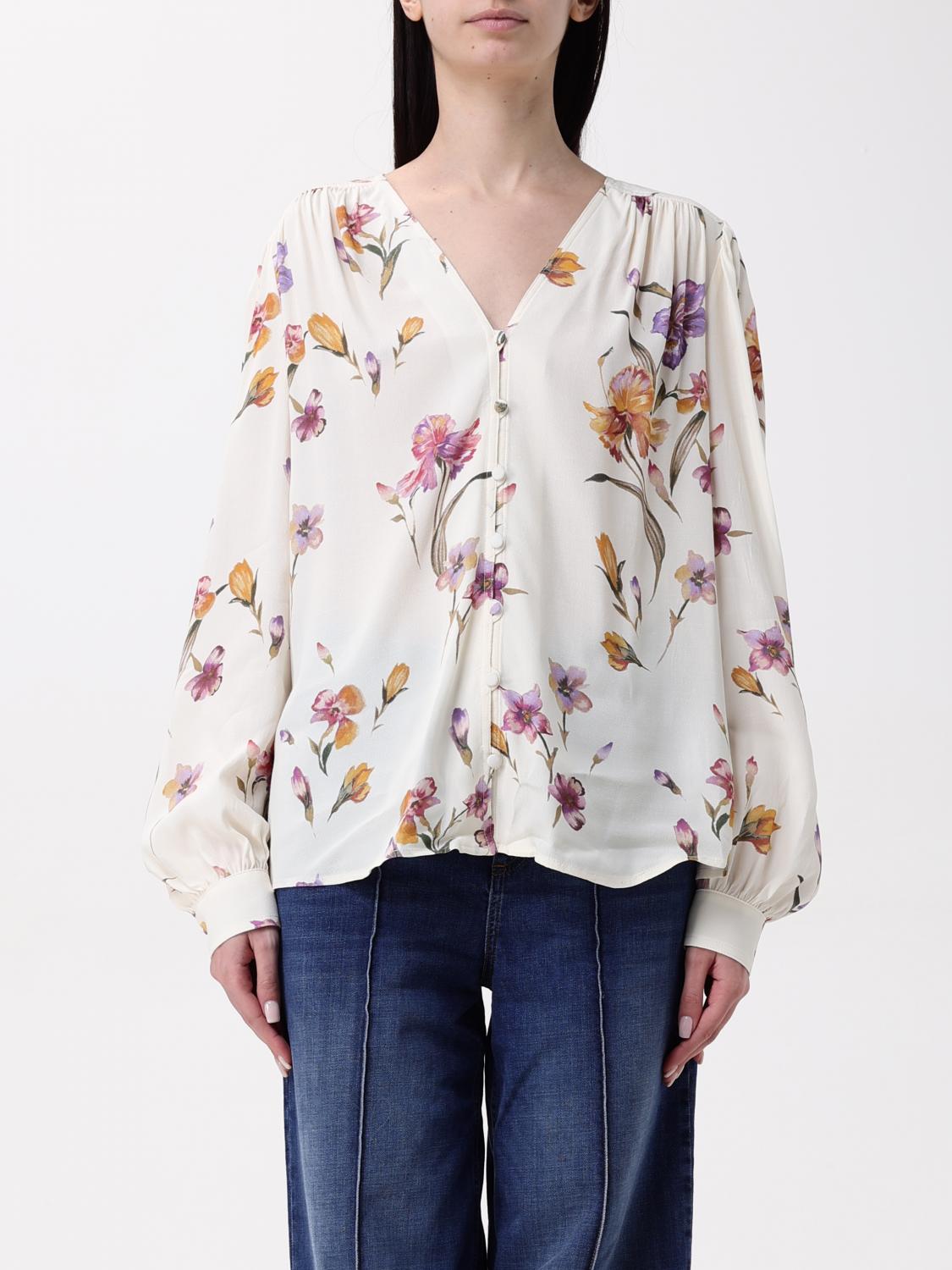 TWINSET CAMICIA: Camicia Twinset in viscosa con stampa floreale , Bianco - Img 1