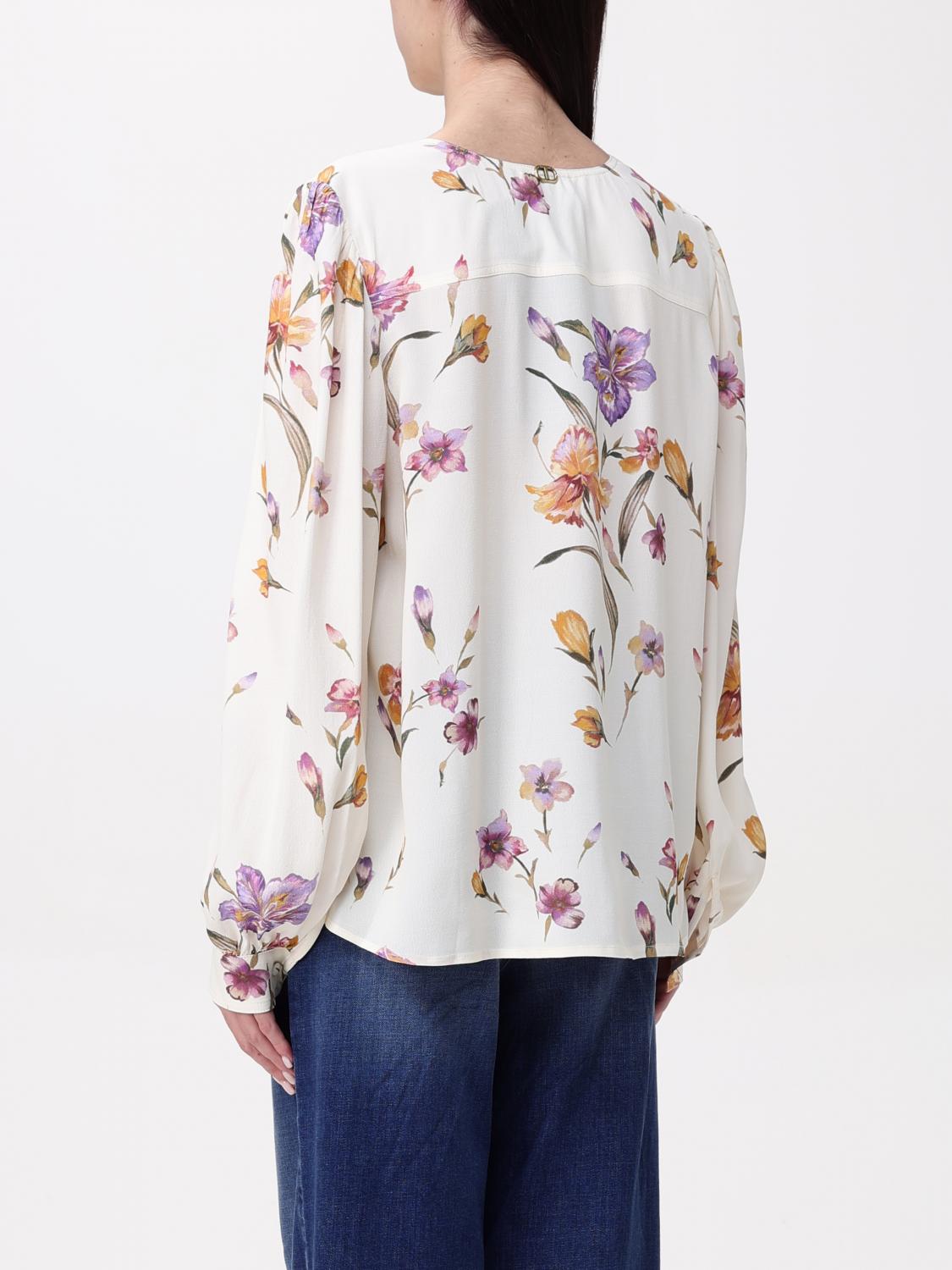 TWINSET CAMICIA: Camicia Twinset in viscosa con stampa floreale , Bianco - Img 2