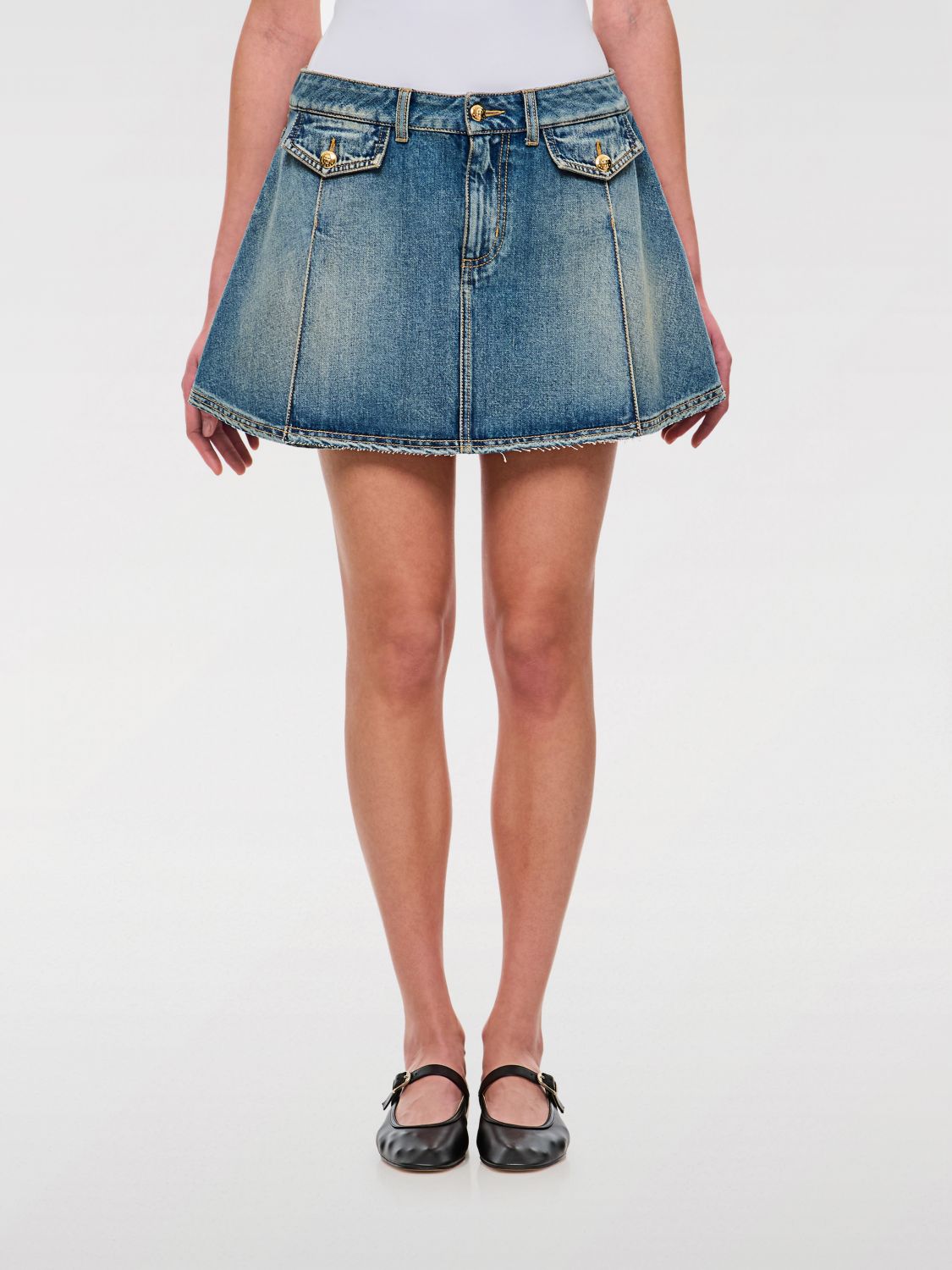 ALEXANDER MCQUEEN GONNA: Gonna McQueen in denim , Blue - Img 1