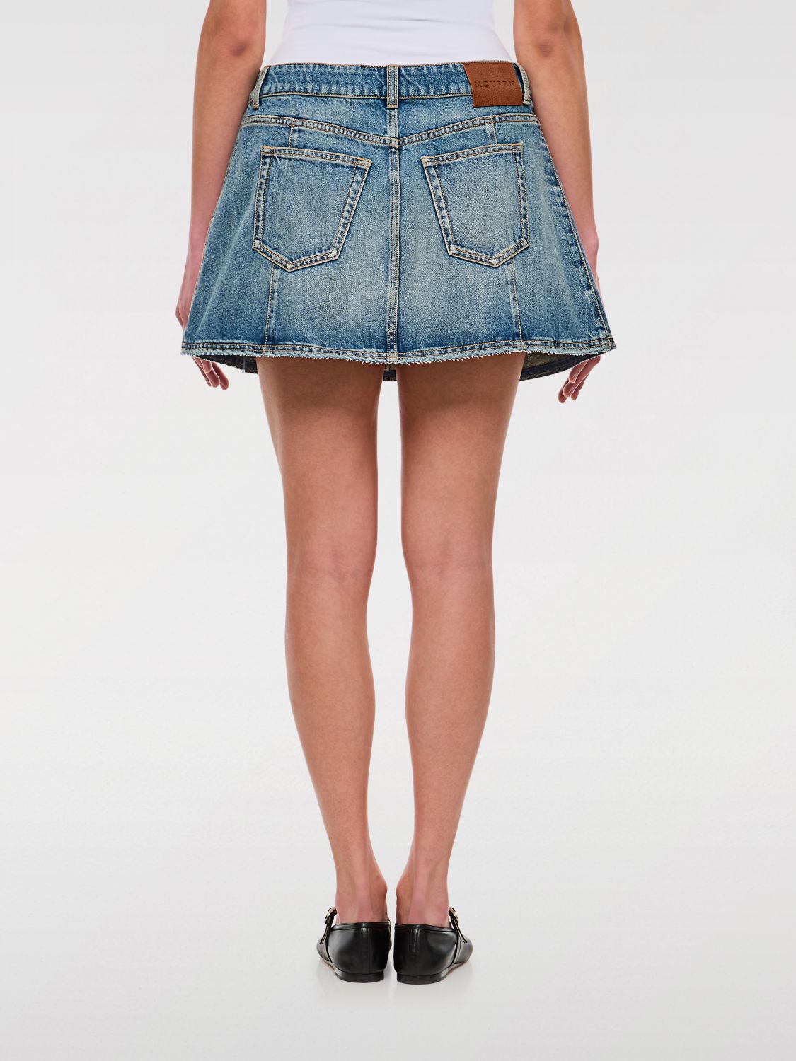 ALEXANDER MCQUEEN GONNA: Gonna McQueen in denim , Blue - Img 3