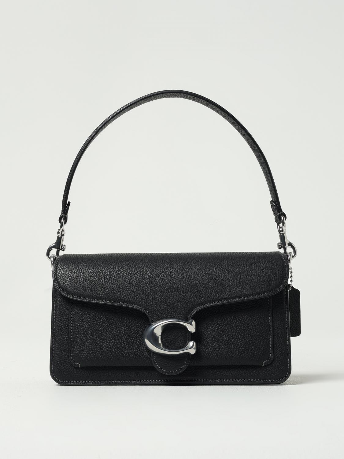 COACH BORSA A SPALLA: Borsa Tabby 26 Coach in pelle a grana, Nero 1 - Img 1