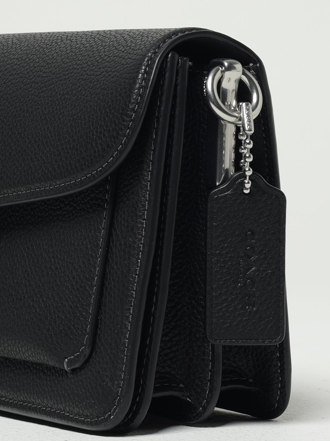 COACH BORSA A SPALLA: Borsa Tabby 26 Coach in pelle a grana, Nero 1 - Img 3