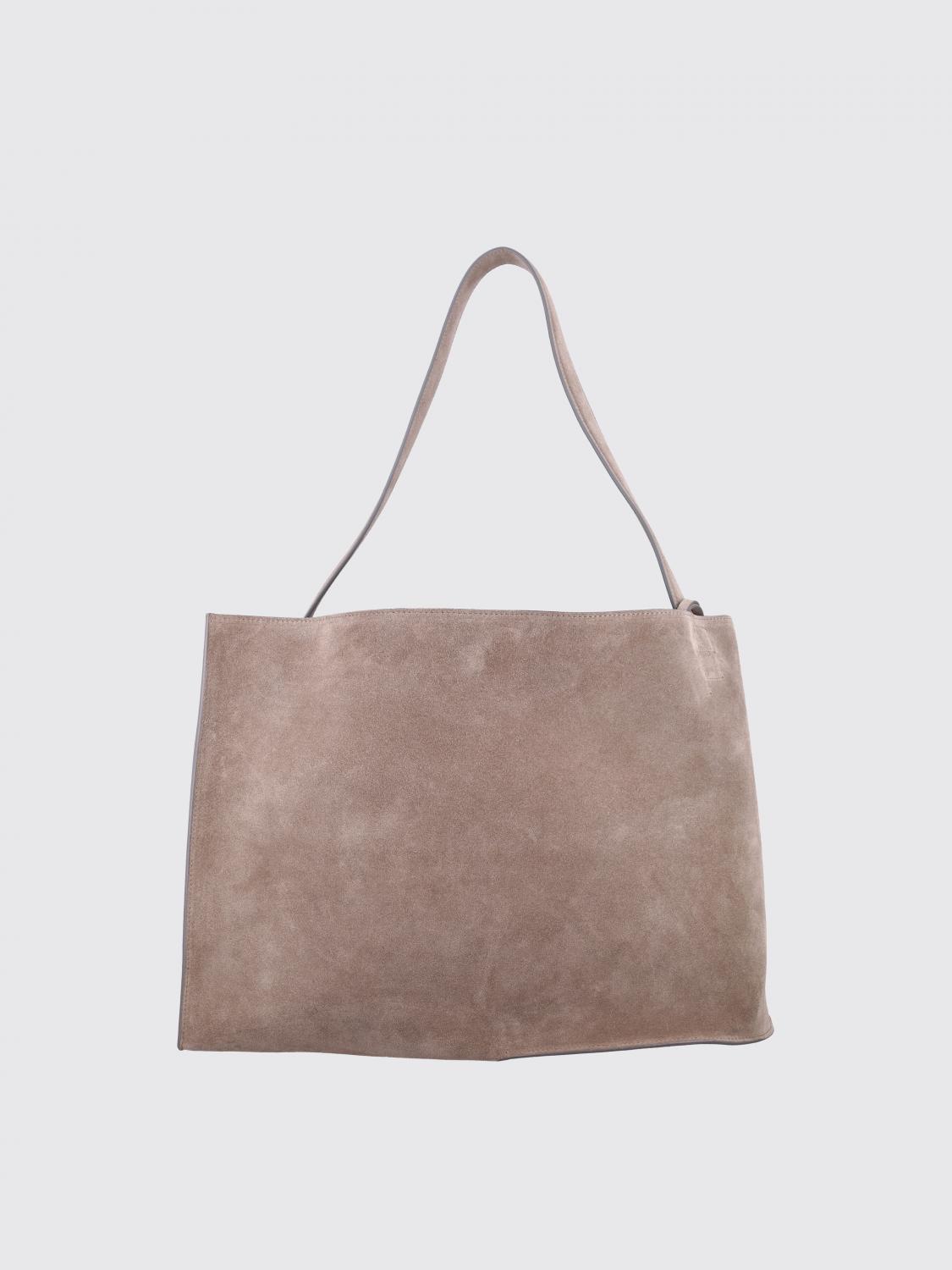 STUDIO NICHOLSON BORSA A SPALLA: Borsa Doublet Studio Nicholson in pelle a grana , Tortora - Img 2