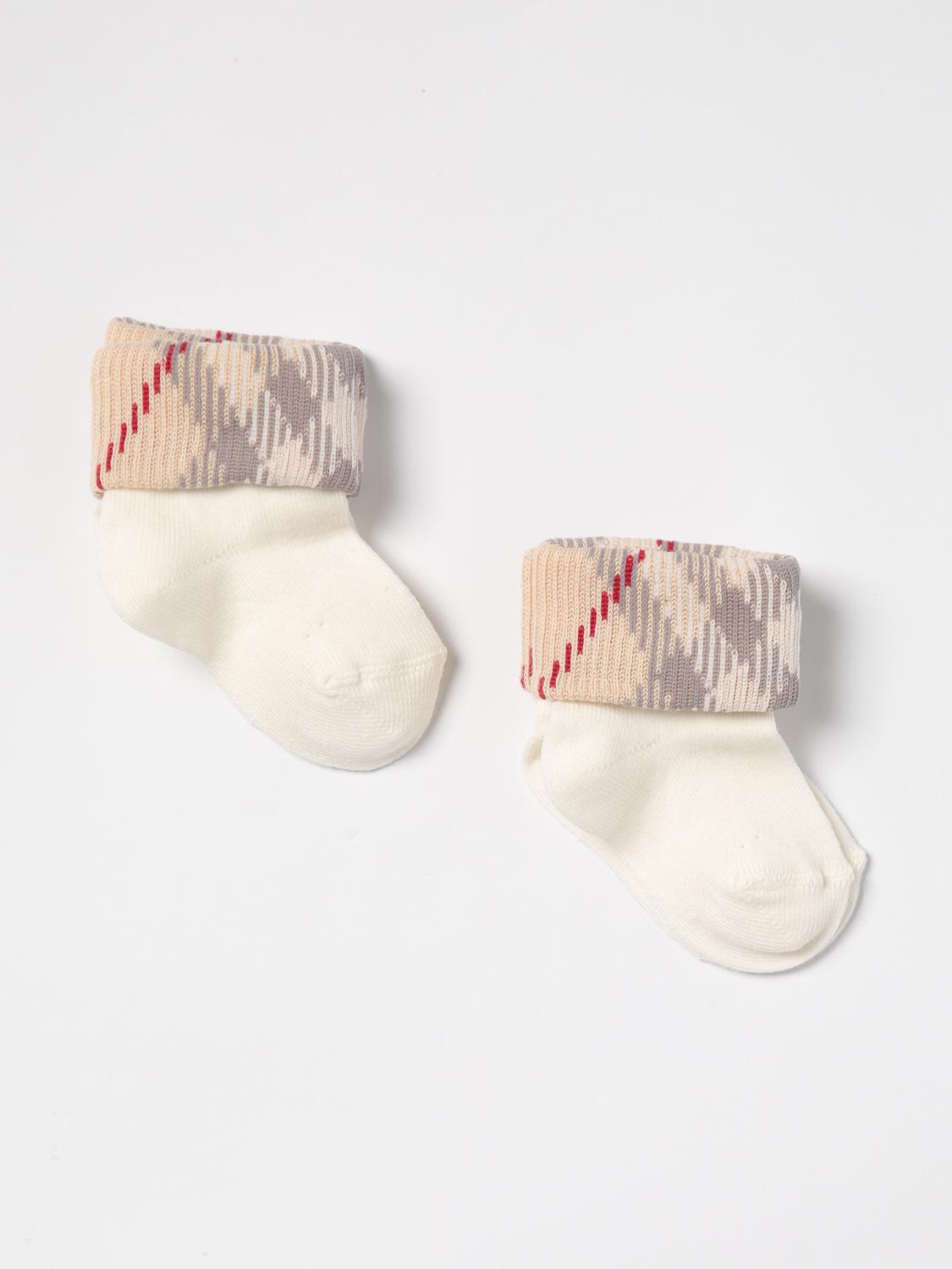 BURBERRY CALCETINES: Medias bebé niños Burberry, Nata - Img 1