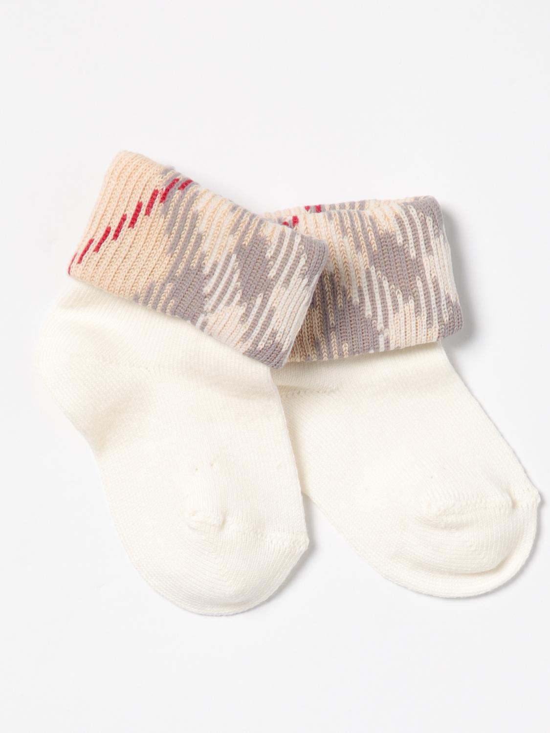 BURBERRY CALCETINES: Medias bebé niños Burberry, Nata - Img 2