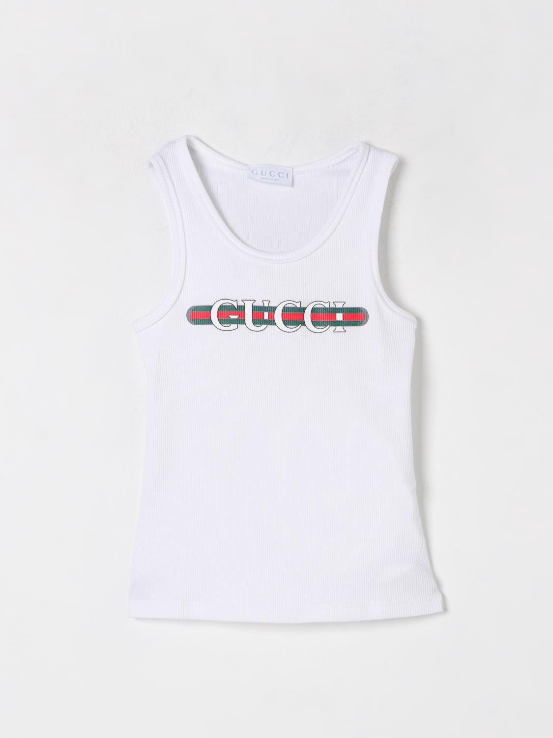 Gucci Web cotton tank top - White | 808717XJG0X | GIGLIO.COM