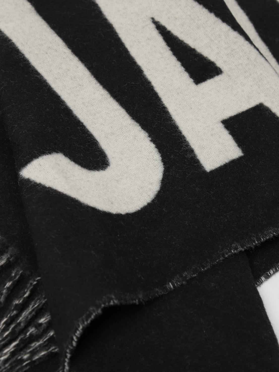 JACQUEMUS SCIARPA: Sciarpa Jacquemus in lana vergine con logo jacquard , Nero - Img 3