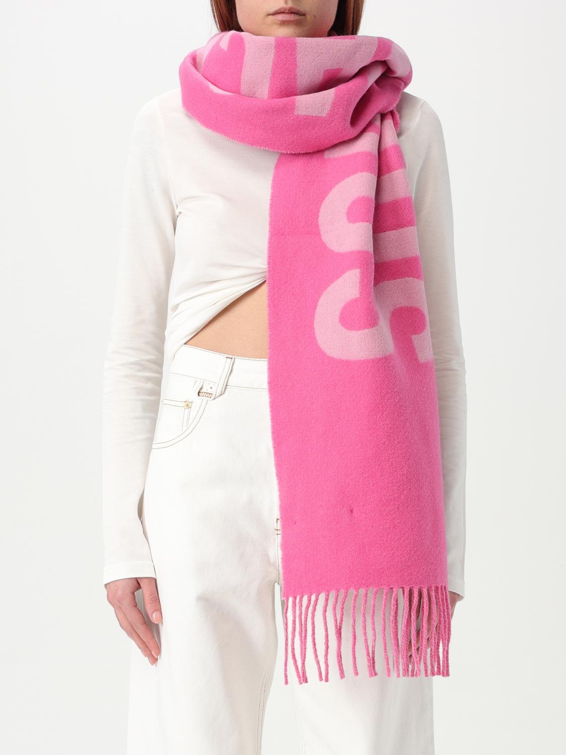 JACQUEMUS SCIARPA: Sciarpa Jacquemus in lana vergine con logo jacquard , Rosa - Img 2