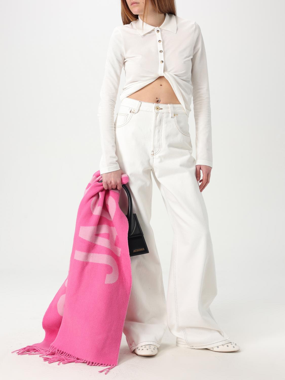 JACQUEMUS SCIARPA: Sciarpa Jacquemus in lana vergine con logo jacquard , Rosa - Img 4