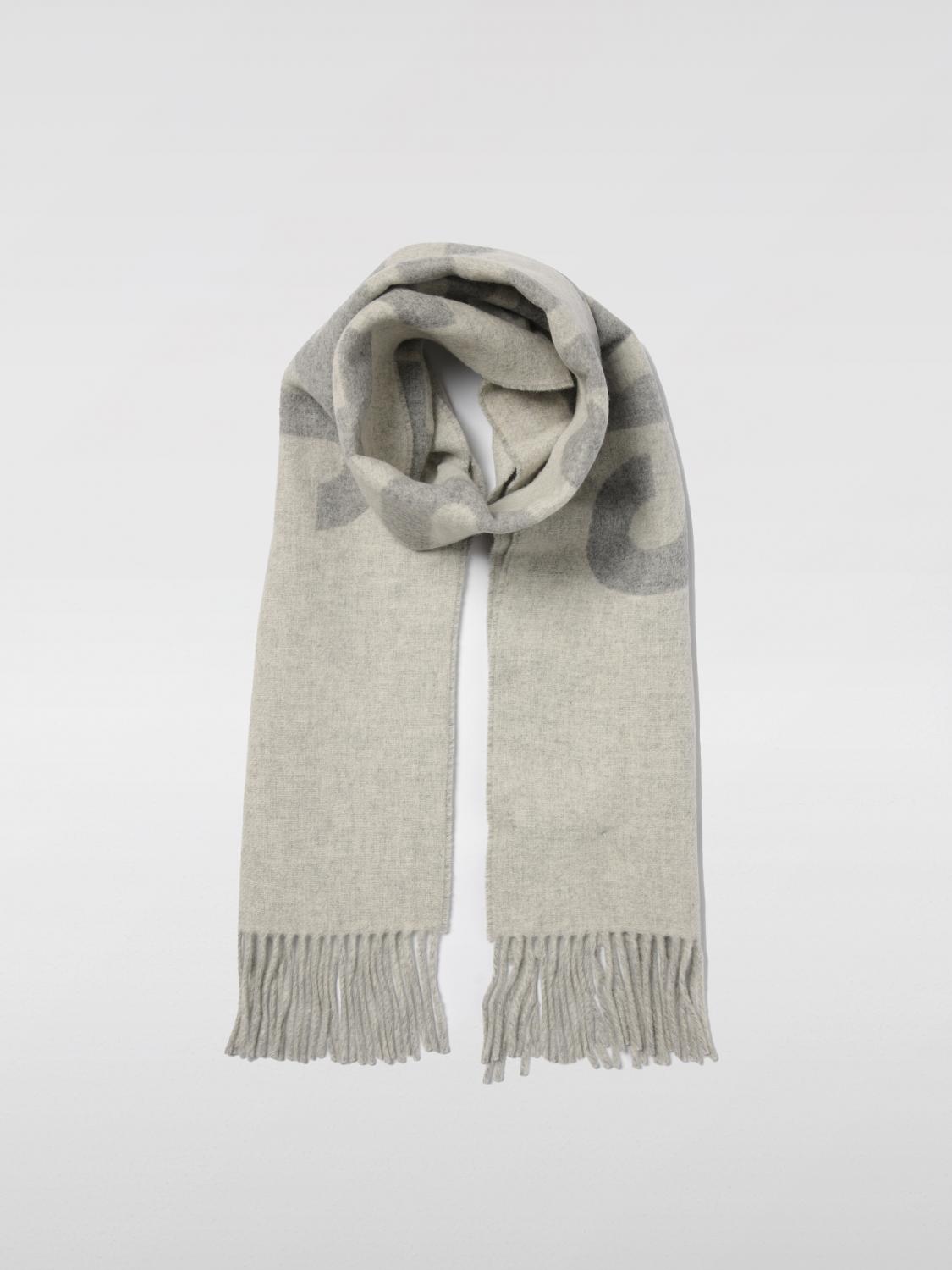 JACQUEMUS SCIARPA: Sciarpa Jacquemus in lana vergine con logo jacquard , Grigio - Img 2