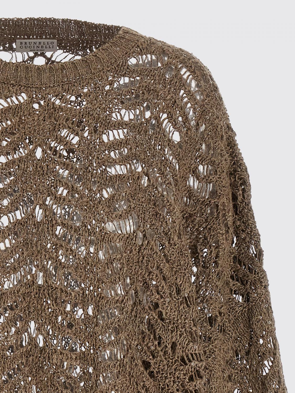 BRUNELLO CUCINELLI PULLOVER: Pullover damen Brunello Cucinelli, Braun - Img 3