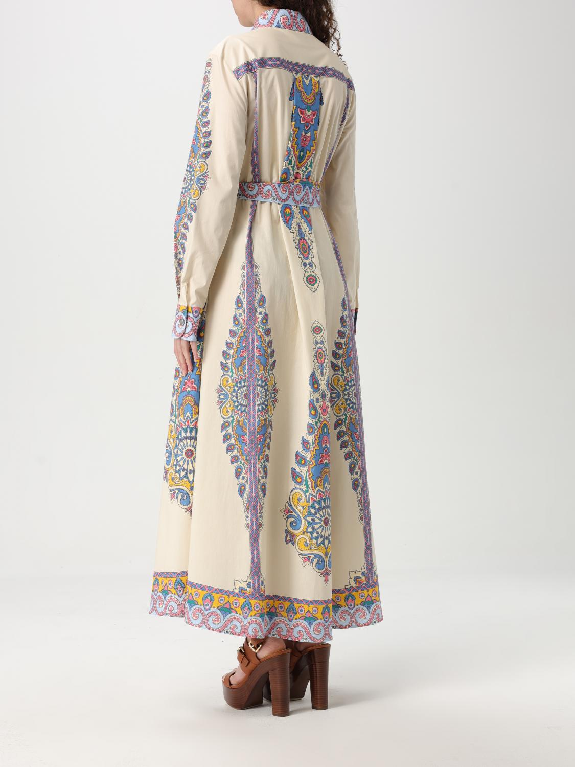 ETRO ABITO: Abito chemisier Etro in cotone con stampa Paisley , Avorio - Img 2