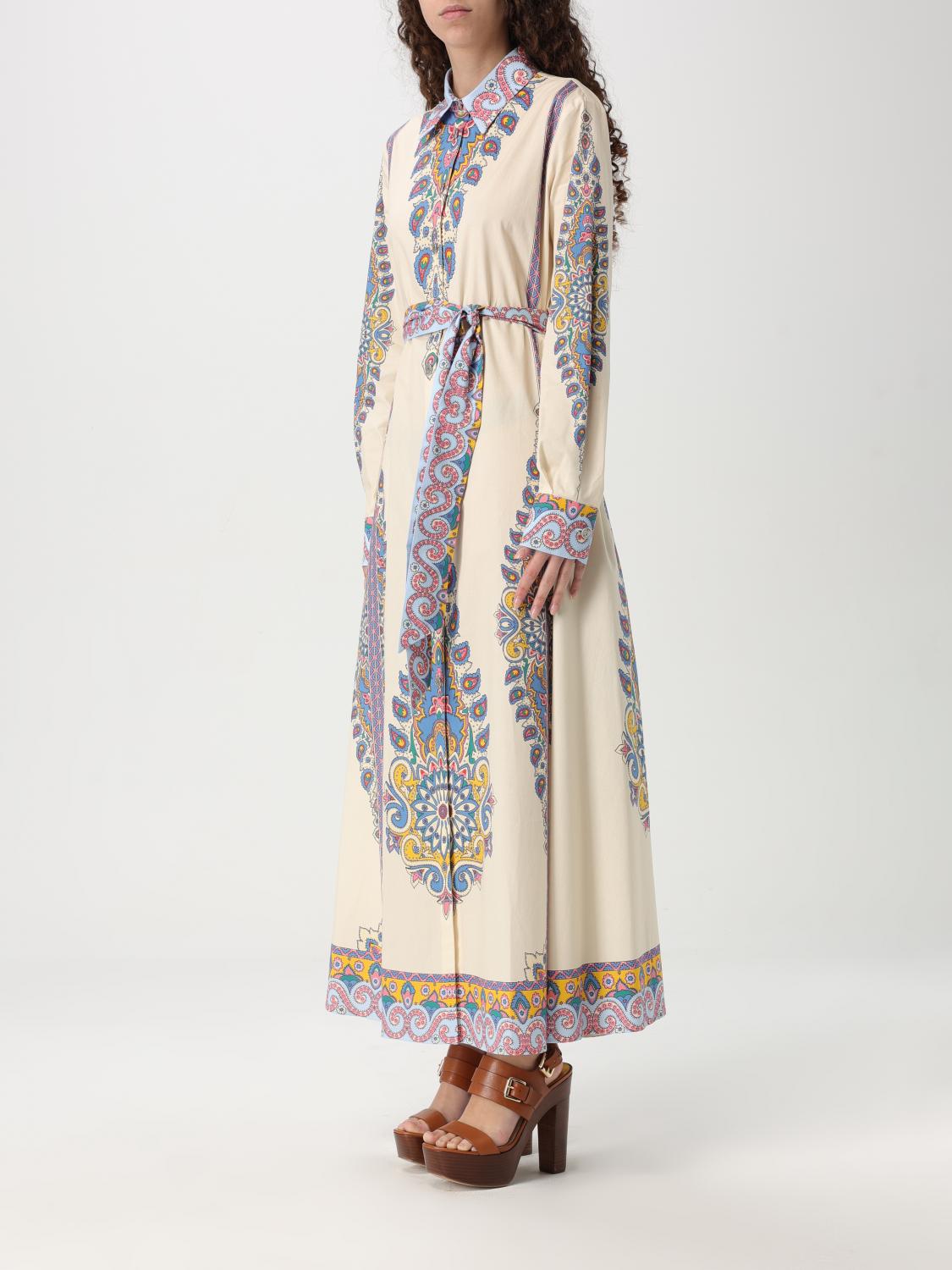 ETRO ABITO: Abito chemisier Etro in cotone con stampa Paisley , Avorio - Img 3