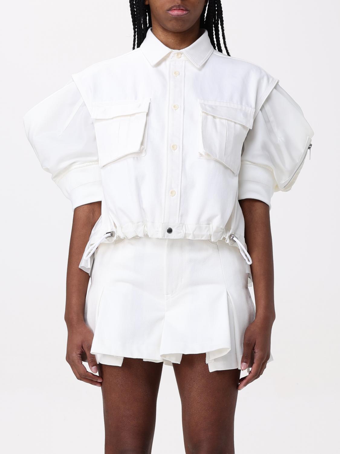 SACAI CAMICIA: Camicia smanicata Sacai in cotone , Bianco - Img 1