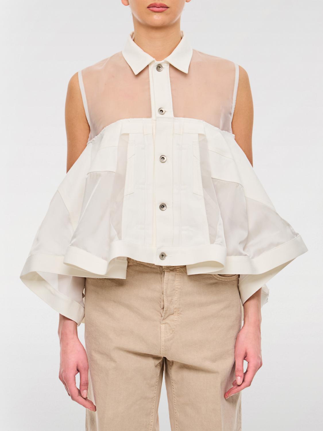 SACAI CAMISA: Camisa mujer Sacai, Blanco - Img 1