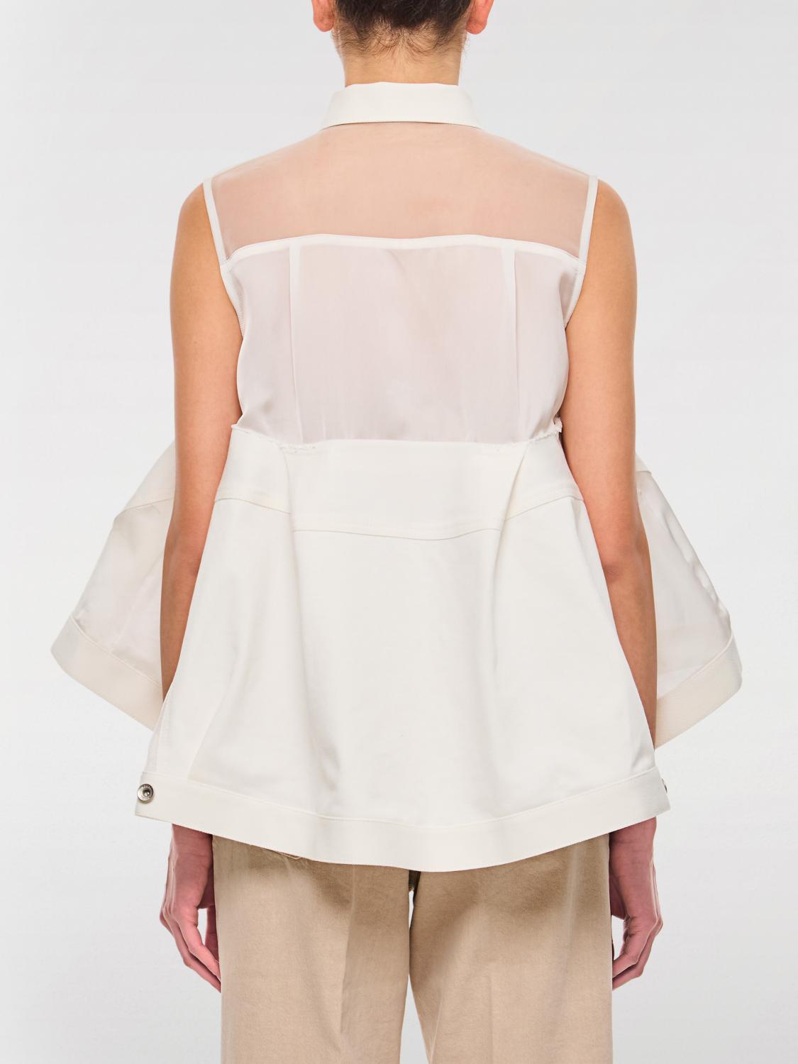 SACAI CAMISA: Camisa mujer Sacai, Blanco - Img 3