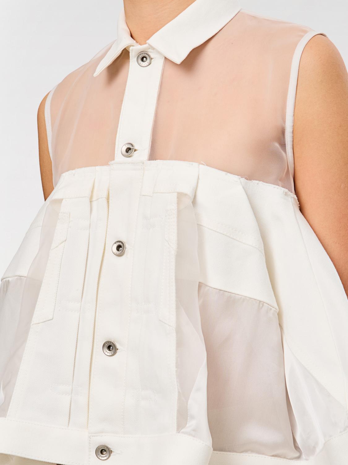 SACAI CAMISA: Camisa mujer Sacai, Blanco - Img 4