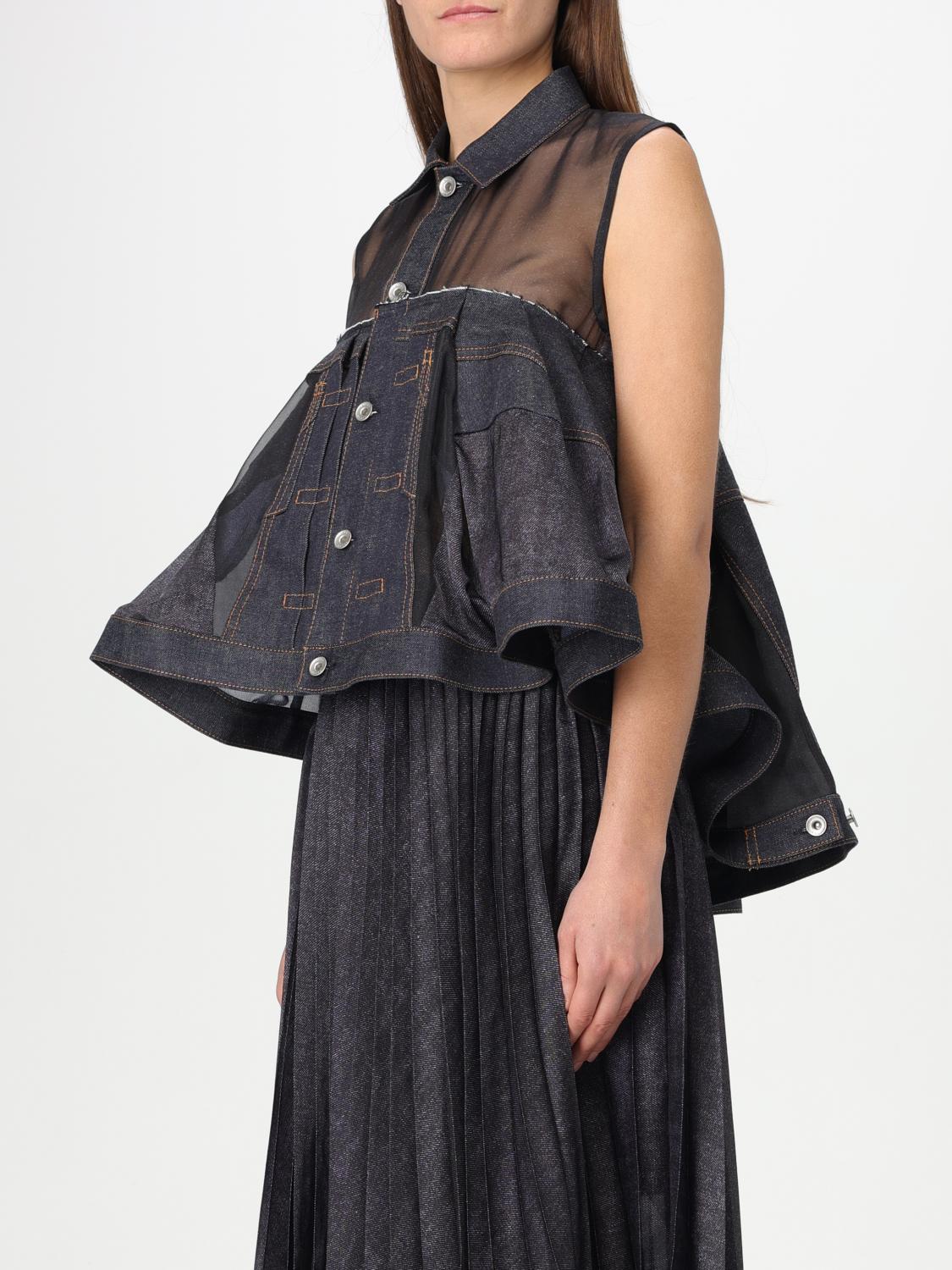 SACAI CAMISA: Camisa mujer Sacai, Azul Oscuro - Img 4